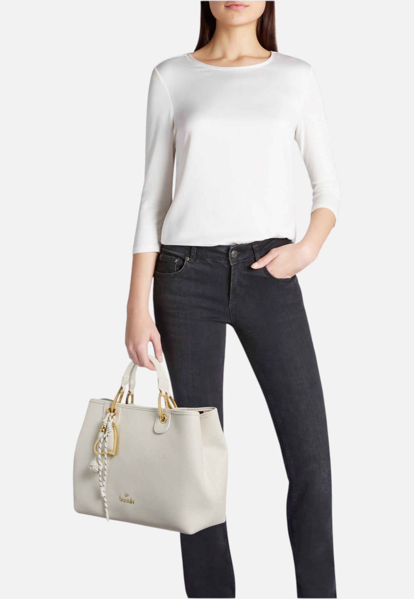 Borsa A Mano Donna Braccialini Large Con Doppio Manico Con Tracolla Beth B18840YY