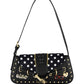 Borsa A Spalla Donna Braccialini A Spalla, Singolo, Chiusura con clip, Due tasche interne, una con zip e una aperta, Borchie, patch e dettagli in cristallo, Dimensioni: 27.5 x 5 x 12 Cm Rock B19272YY