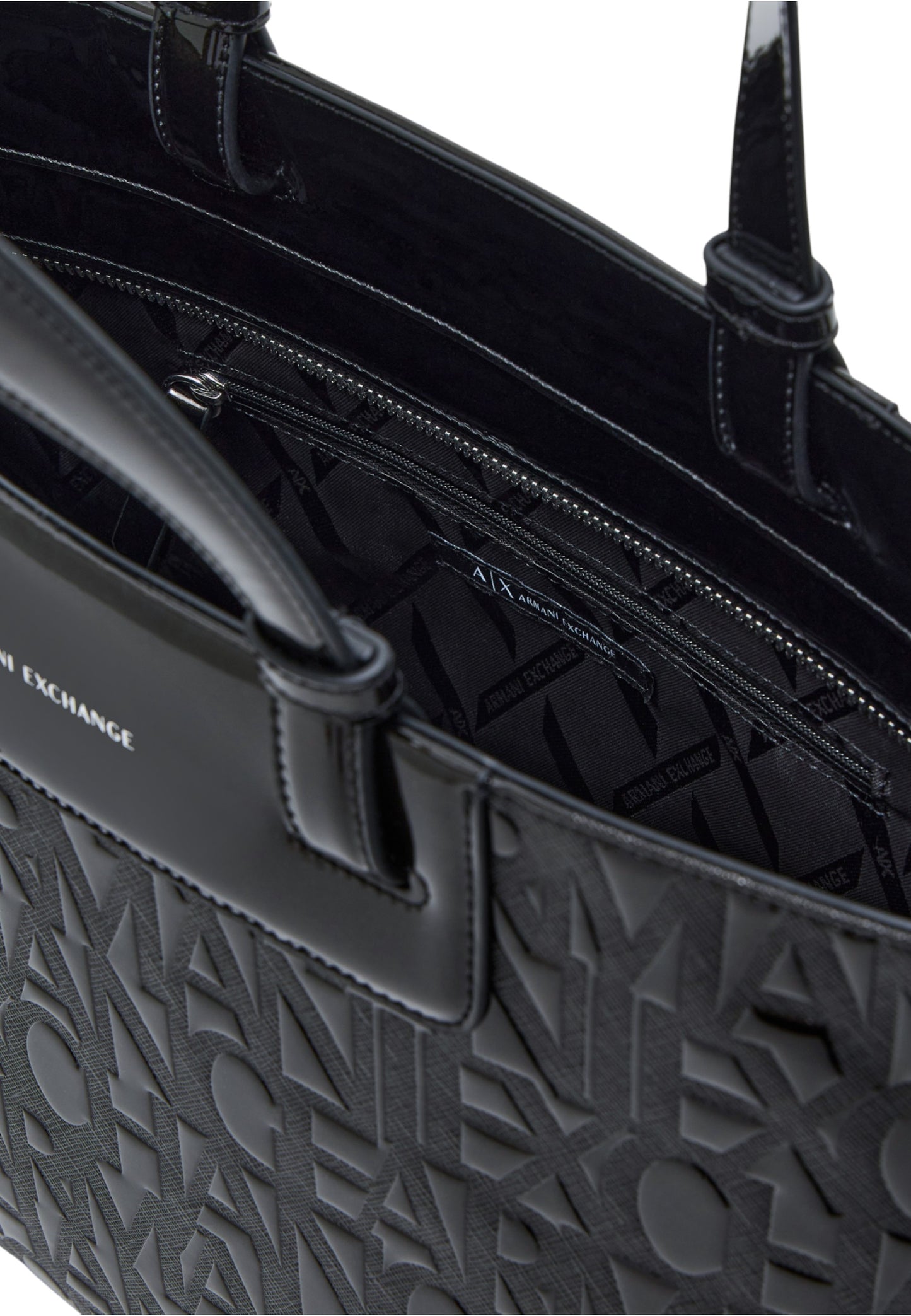 Borsa A Spalla Donna Armani Exchange Shopper Lucida Con Logo Allover  XW001481AF17290