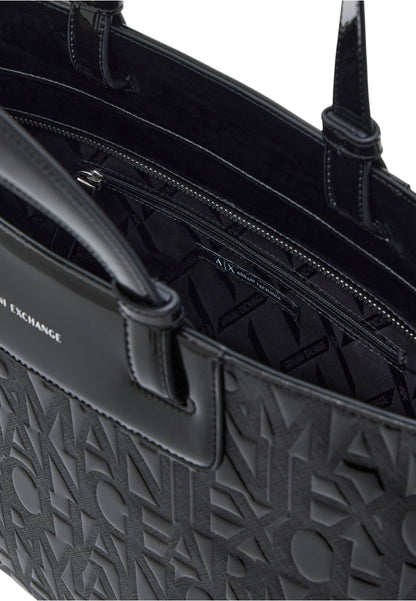 Borsa A Spalla Donna Armani Exchange Shopper Lucida Con Logo Allover  XW001481AF17290