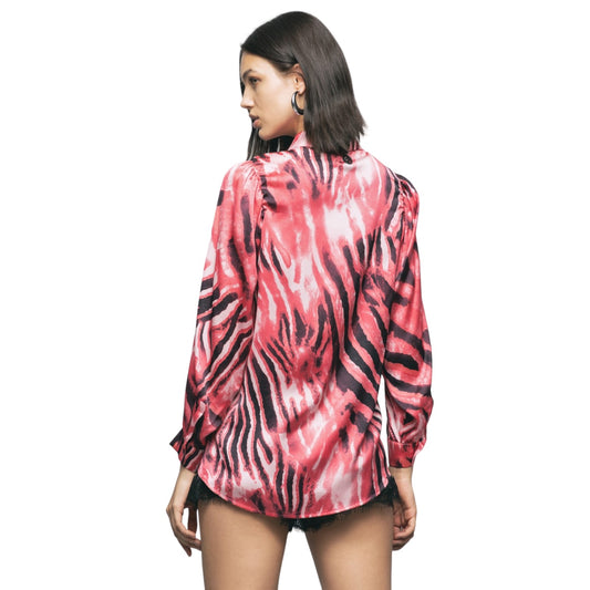 Camicia Manica lunga Donna Gaelle  In Raso Con Flag Logato GBDP16217