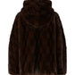 Giacca Invernale Donna Pinko Effetto pelliccia sintetica, linea morbida, cappuccio, maniche ampie, zip a doppio cursore, tasche oblique, fodera jacquard Love Birds, coulisse interna al fondo Cadetia 107054A3C5
