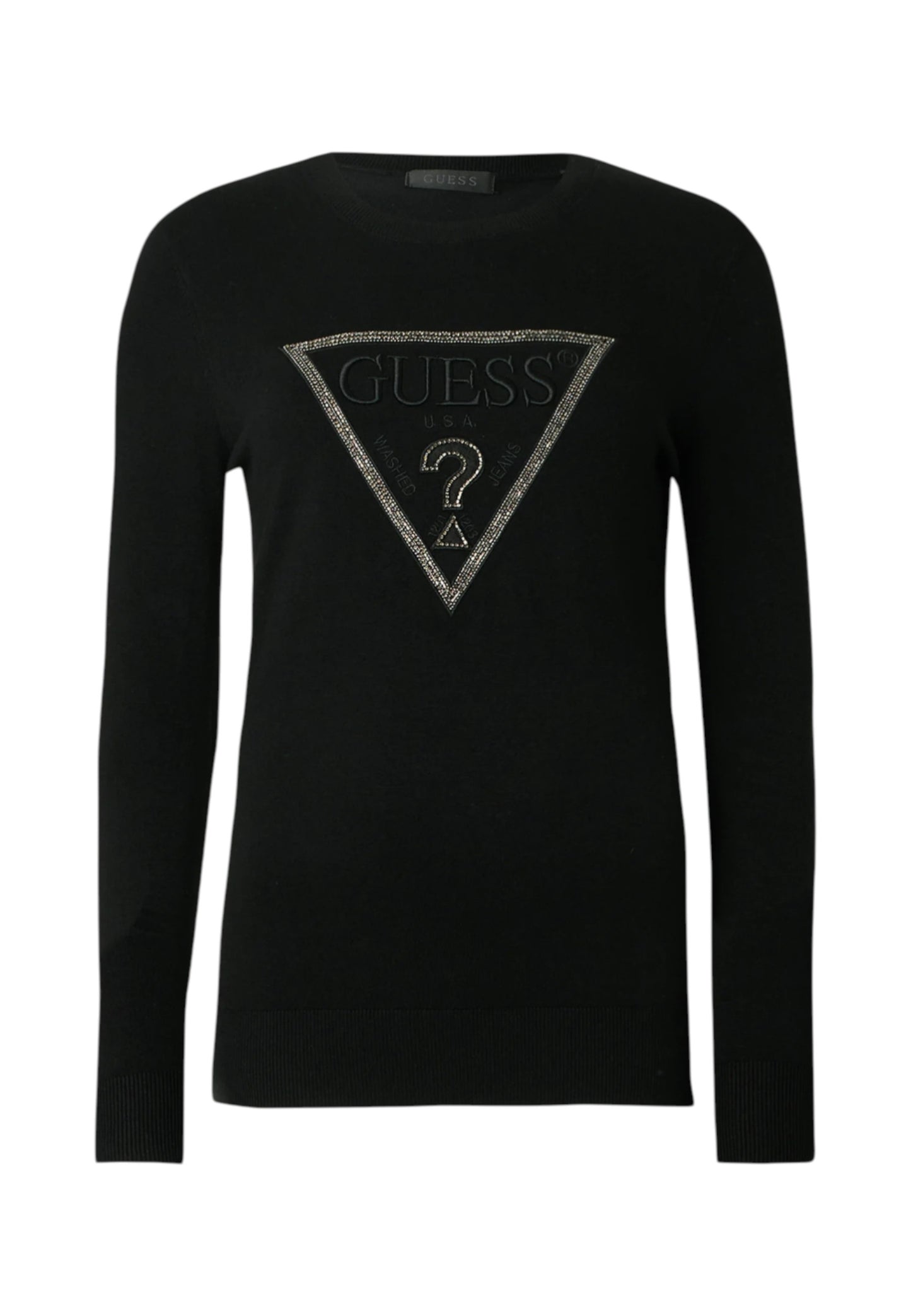 Maglia A Girocollo Donna Guess  Sasha Triangle Logo W6RR49Z2NQ2