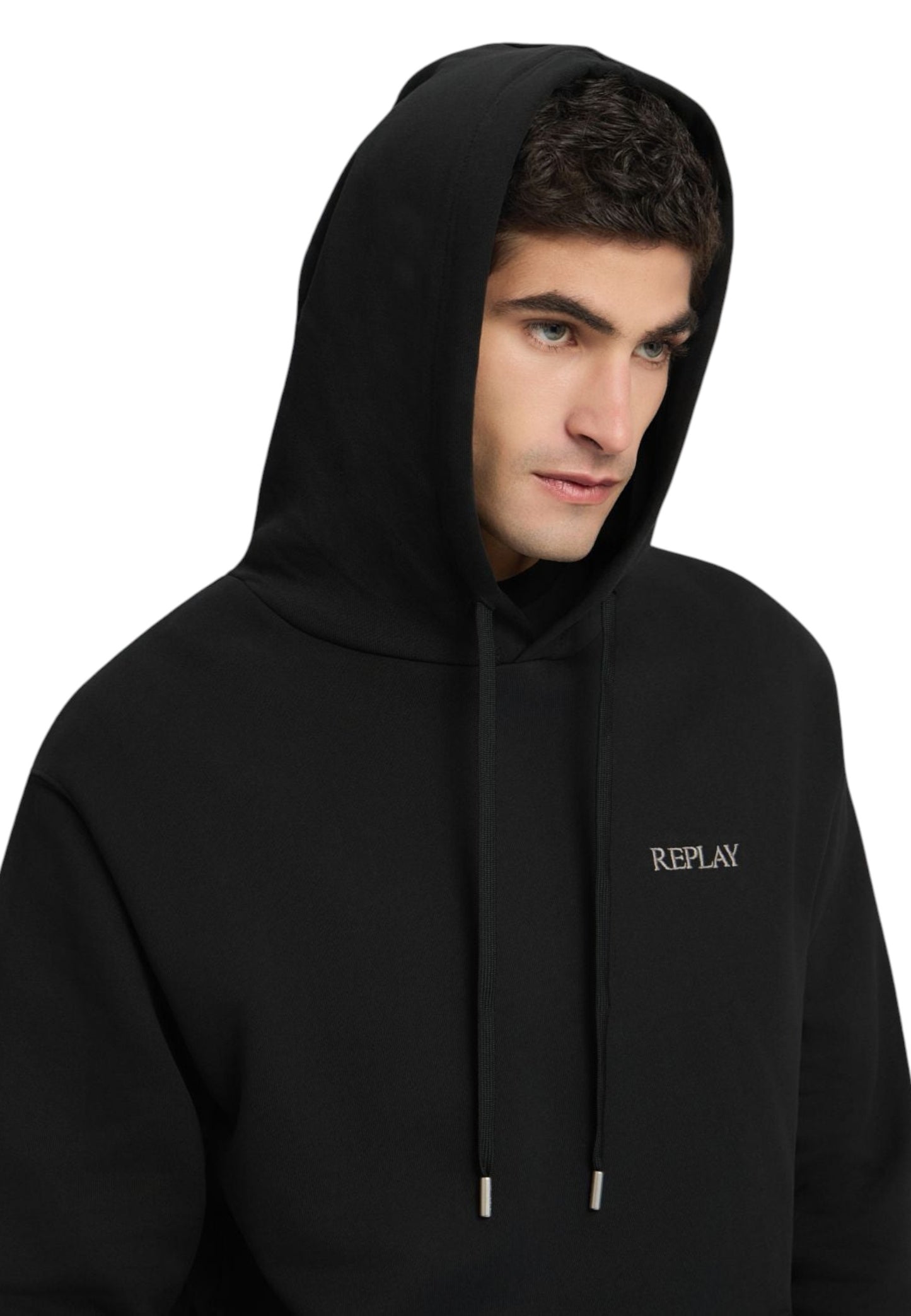 Felpa Con Cappuccio Uomo Replay Con Lettering Embroidery  M3189 .000.23802