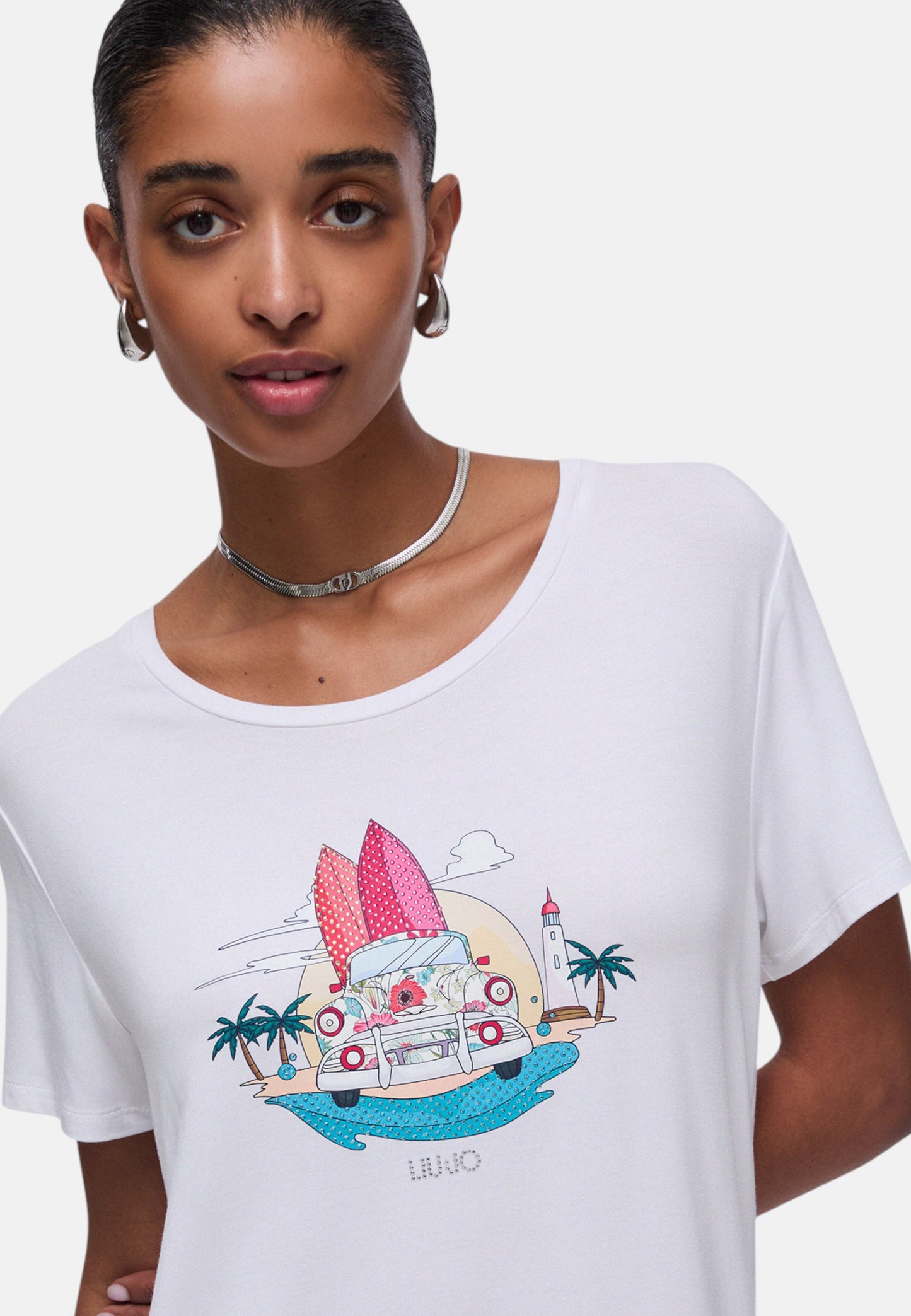 T-Shirt Manica Corta Donna Liu Jo Car Flower Eco Line VA6168JS360