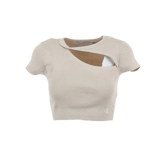 Top Manica Corta Donna Calvin klein Jeans  Asym Cut Out Knitted J20J221129