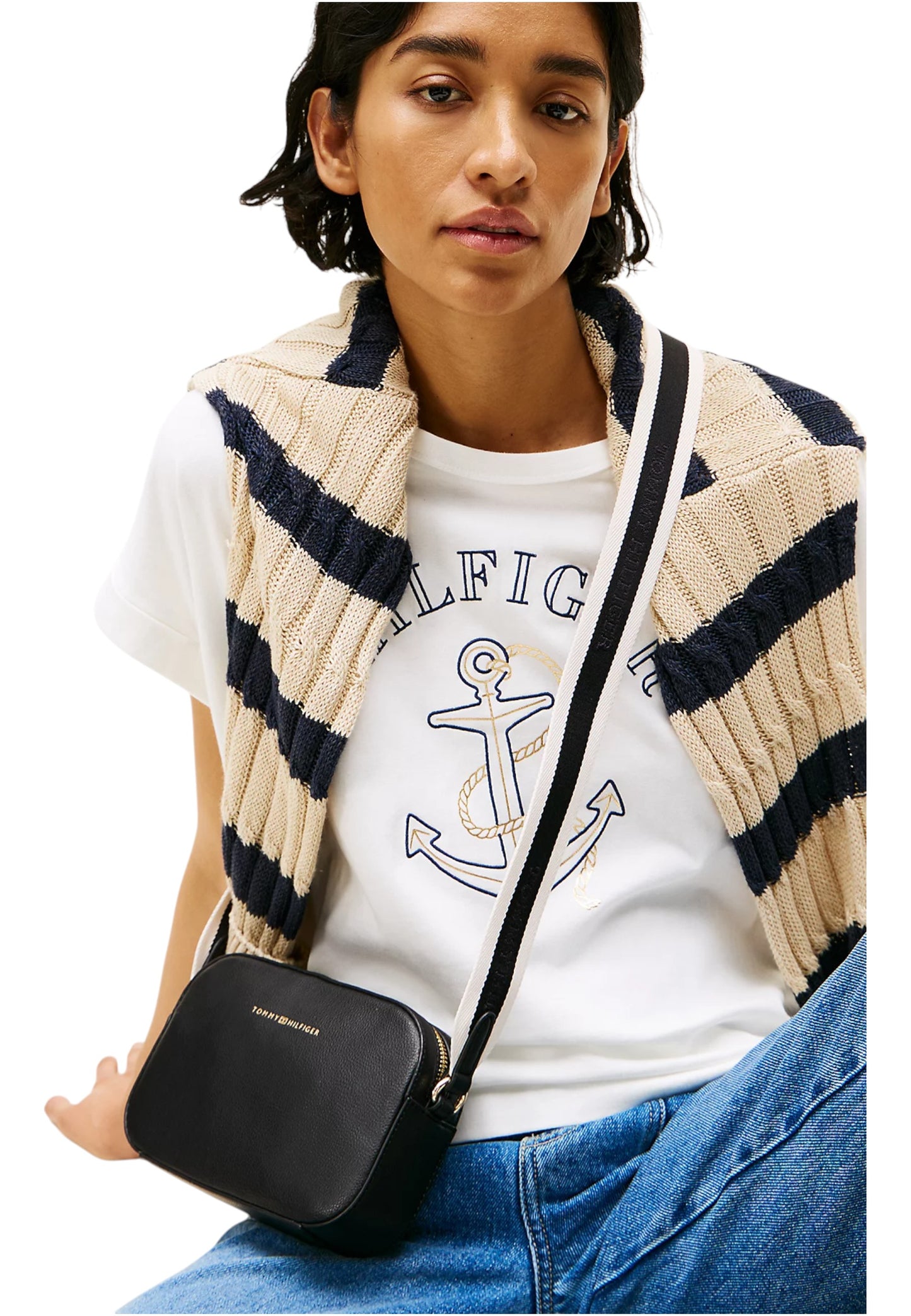 Borsa A Tracolla Donna Tommy Hilfiger Camera Bag Th Logotape