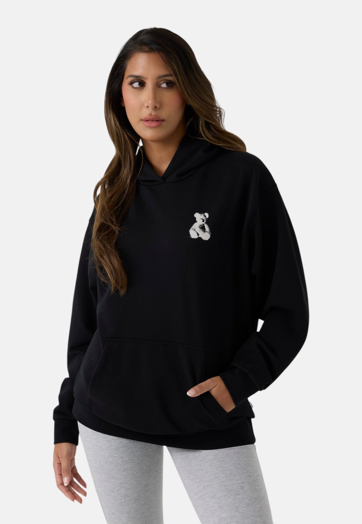 Felpa Con Cappuccio Donna Guess Motivo orsetto  V6YQ20K4328