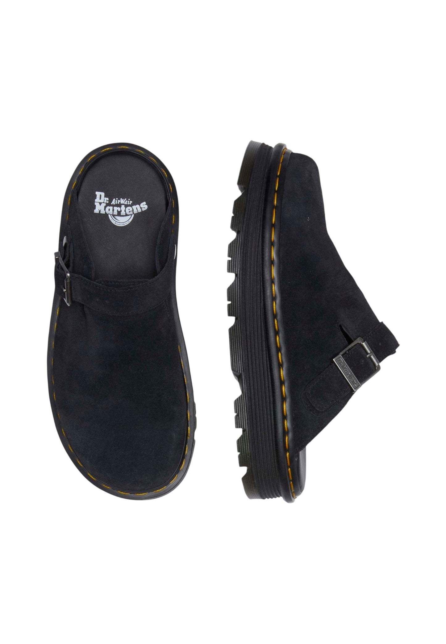 Mules  Donna Dr. Martens Con Fibbia Zebzag Mule Black Eh Suede 31657