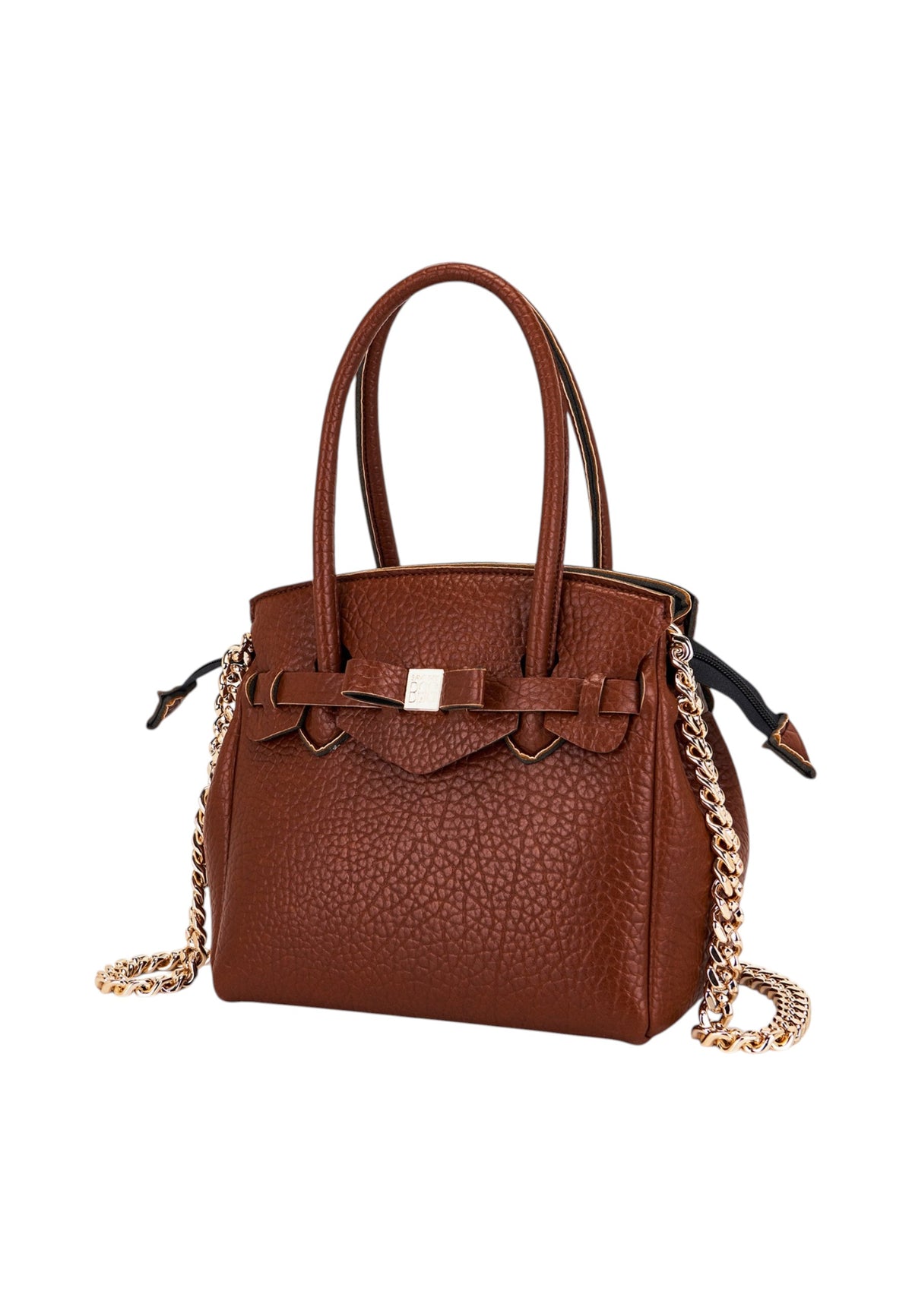 Borsa A Spalla Donna Save My Bag Shopping bag media, Doppi manici, Chiusura con zip, Tracolla a catena, Logo Save My Bag in metallo, Finitura effetto pelle, Dimensioni: 26 x 14.5 x 23 Cm Miss S62-MISS-M-PUB