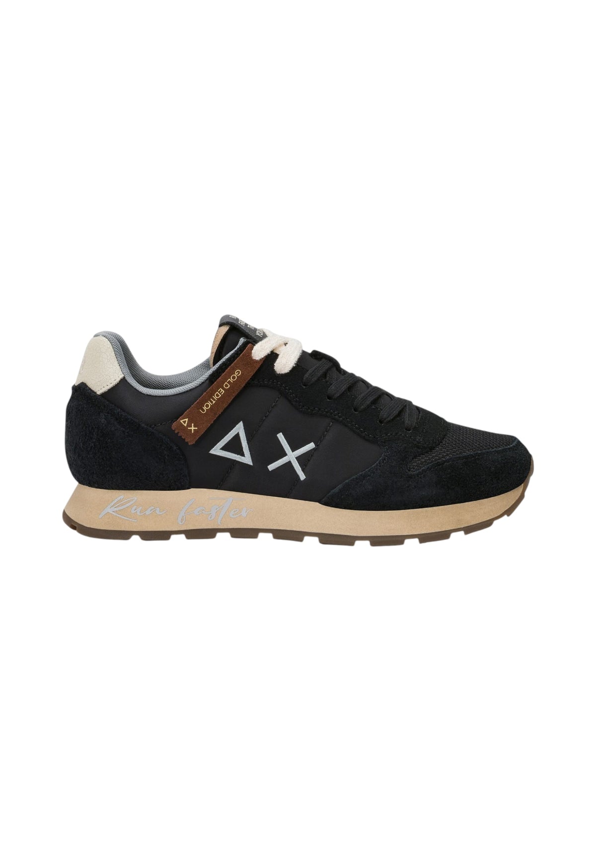 Sneakers Basse Uomo Sun68 Stile Running, Nylon E Suede, Effetto Vintage, Logo Ricamato Tom Vintage Z46105