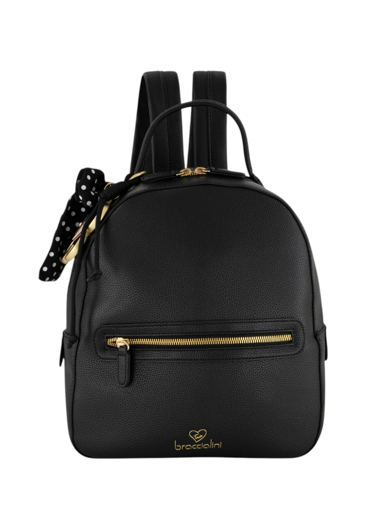 Zaino  Donna Braccialini Zaino compatto, Singolo con tracolle regolabili, Chiusura con zip, Due tasche interne, una con zip e una aperta, Charm removibile con margherita e fiocco a pois, Dimensioni: 27 x 11 x 31 Cm Beth B19223YY