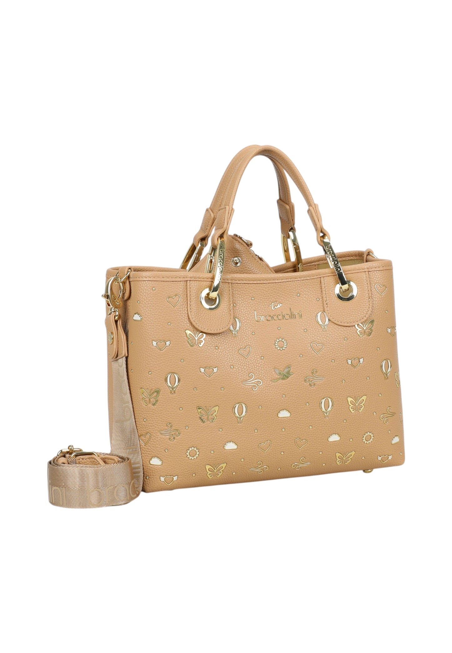 Borsa A Mano Donna Braccialini Medium Con Doppio Manico Con Tracolla Beth Strass B18881YY