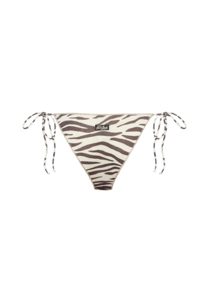 Bikini Pezzo Sotto Donna Mc2 Saint Barth Cheeky Marielle Overlock - Lurex Zebra Color