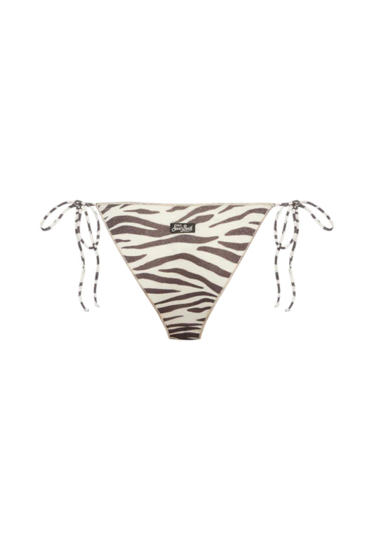 Bikini Pezzo Sotto Donna Mc2 Saint Barth Cheeky Marielle Overlock - Lurex Zebra Color