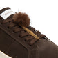 Sneakers Basse Donna Nero Giardini Tomaia in pelle scamosciata, chiusura con lacci, pompon decorativo, suola platform oversize, Made in Italy  I617441D