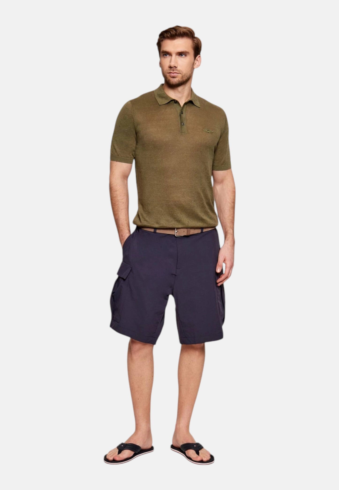 Polo Manica Corta Uomo Aeronautica Militare In Maglia Di Lino  261MA1625UL00935