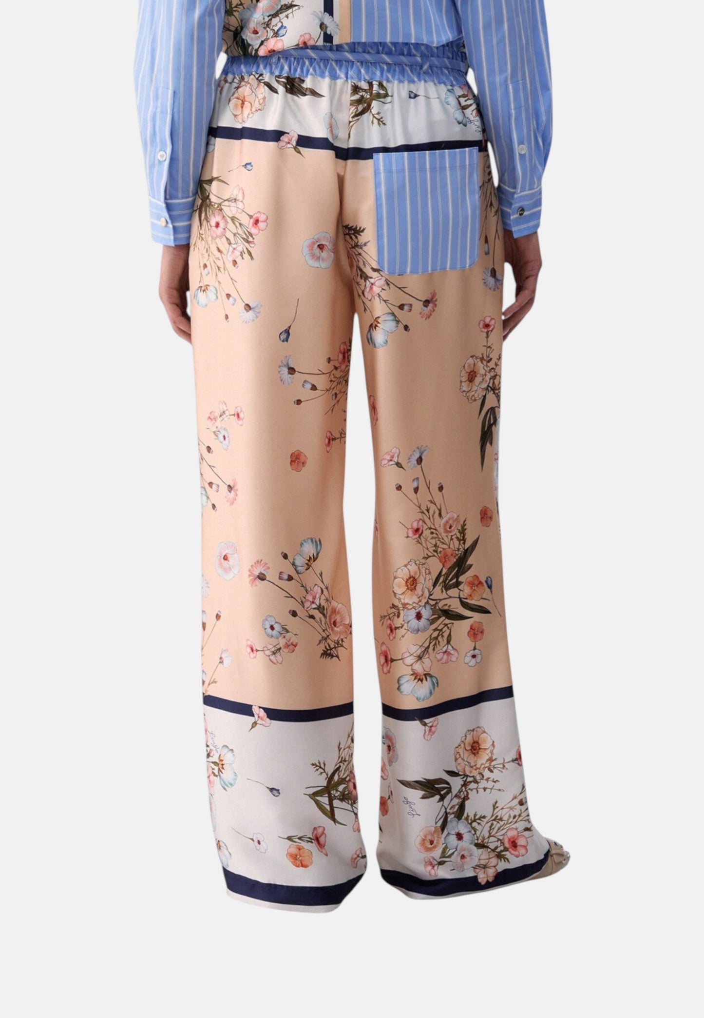 Pantaloni Wide Leg Donna Liu Jo In Twill Stampato  WA6358T2555