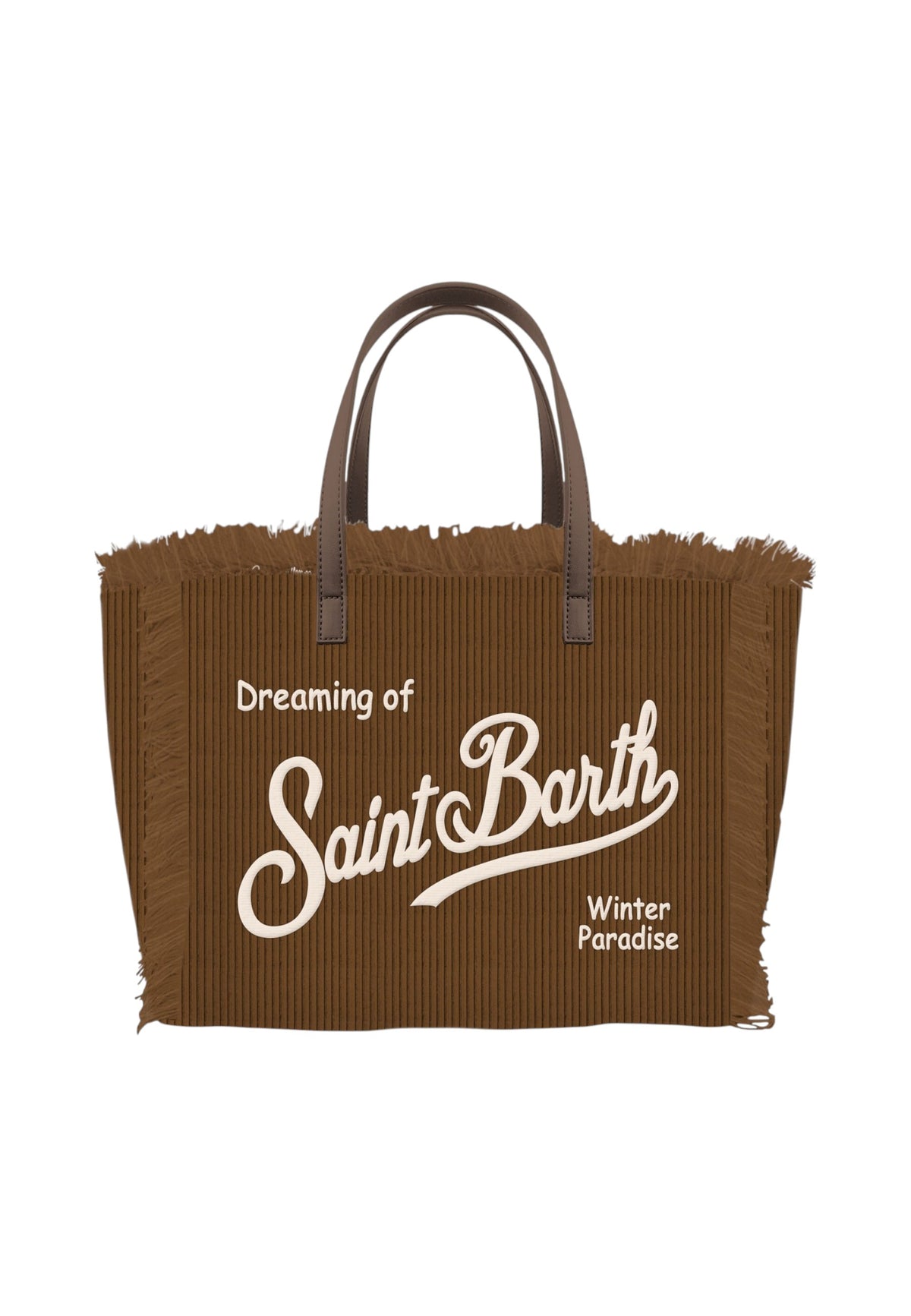 Borsa A Spalla Donna Mc2 Saint Barth Logo Sul Davanti, Doppi Manici, Bordo Sfrangiato, Il Logo Saint Barth Sul Davanti Colette Corduroy N COL0048-S