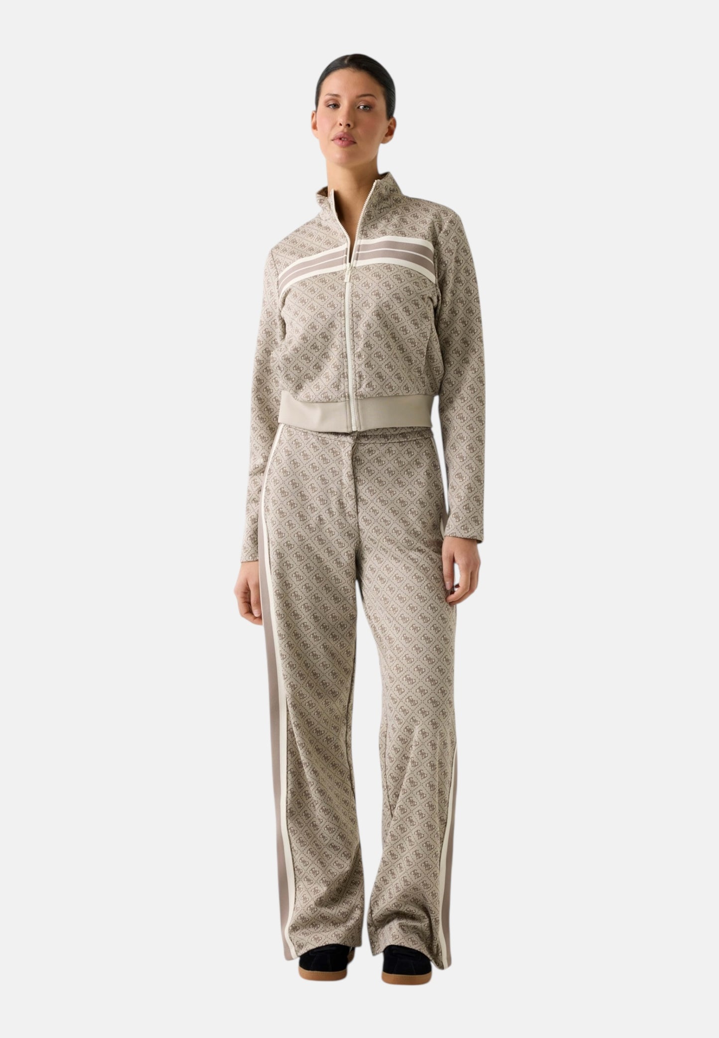 Felpa Con Zip Donna Guess  4G Jacquard V6GQ06K2957