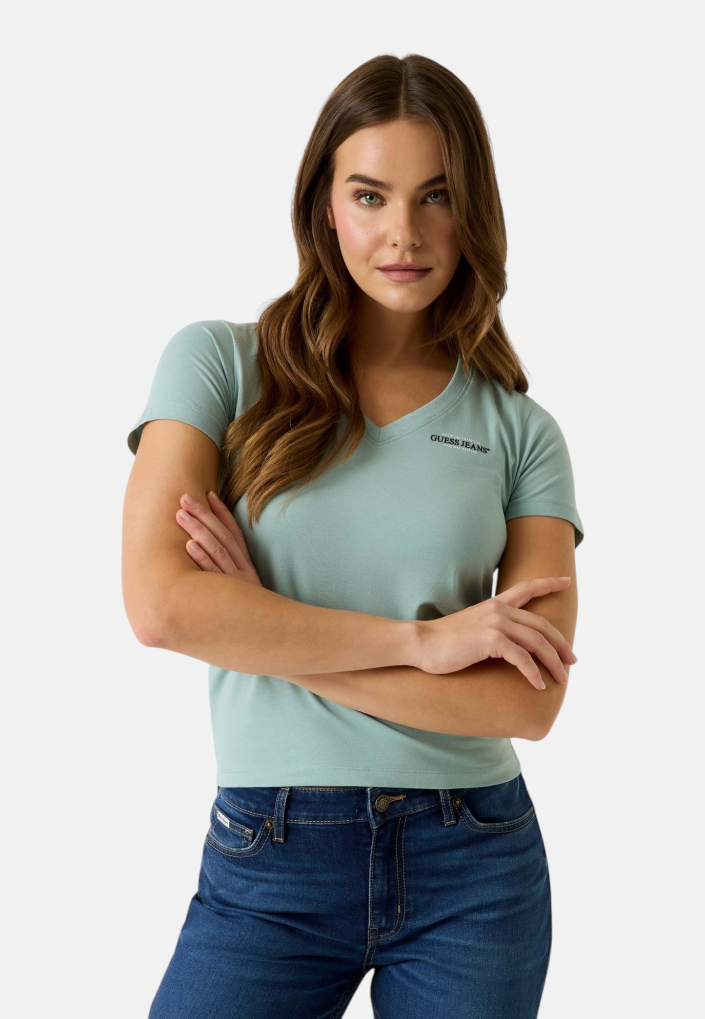 T-Shirt Manica Corta Donna Guess Slim Gj Mini America W4YI23J1314