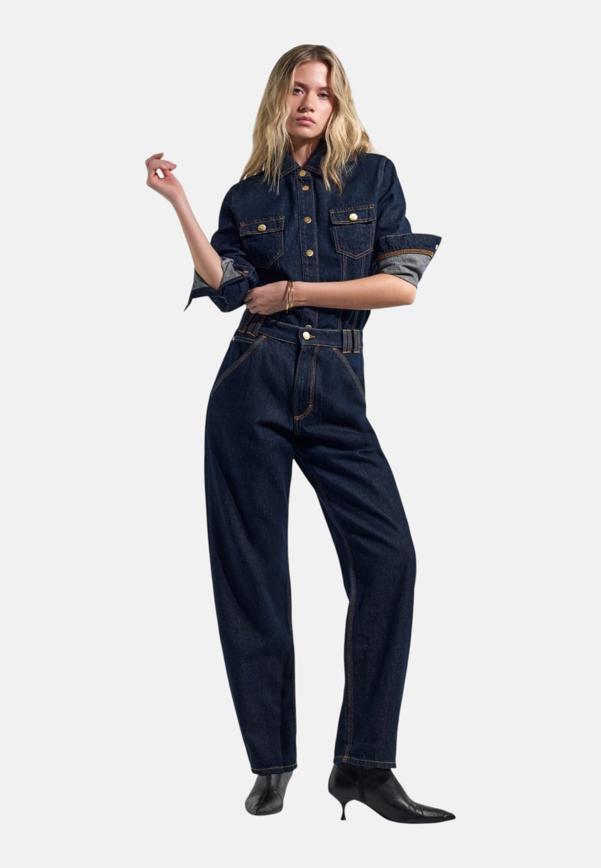 Jeans Straight Fit Donna Gas Denim Rigido 11 Oz Olivia Chino 365993020179