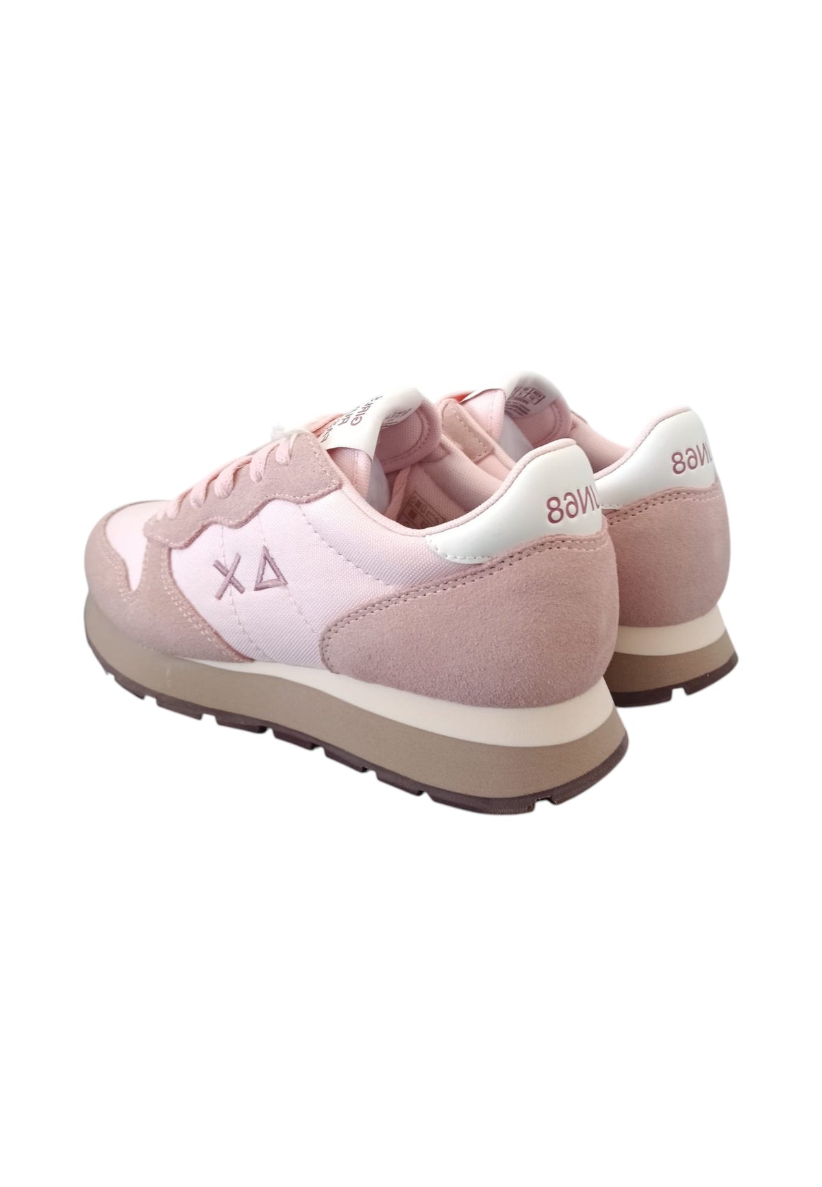 Sneakers Basse Donna Sun68 Stile Running, Nylon E Suede, Logo Ricamato Ally Solid Z46201