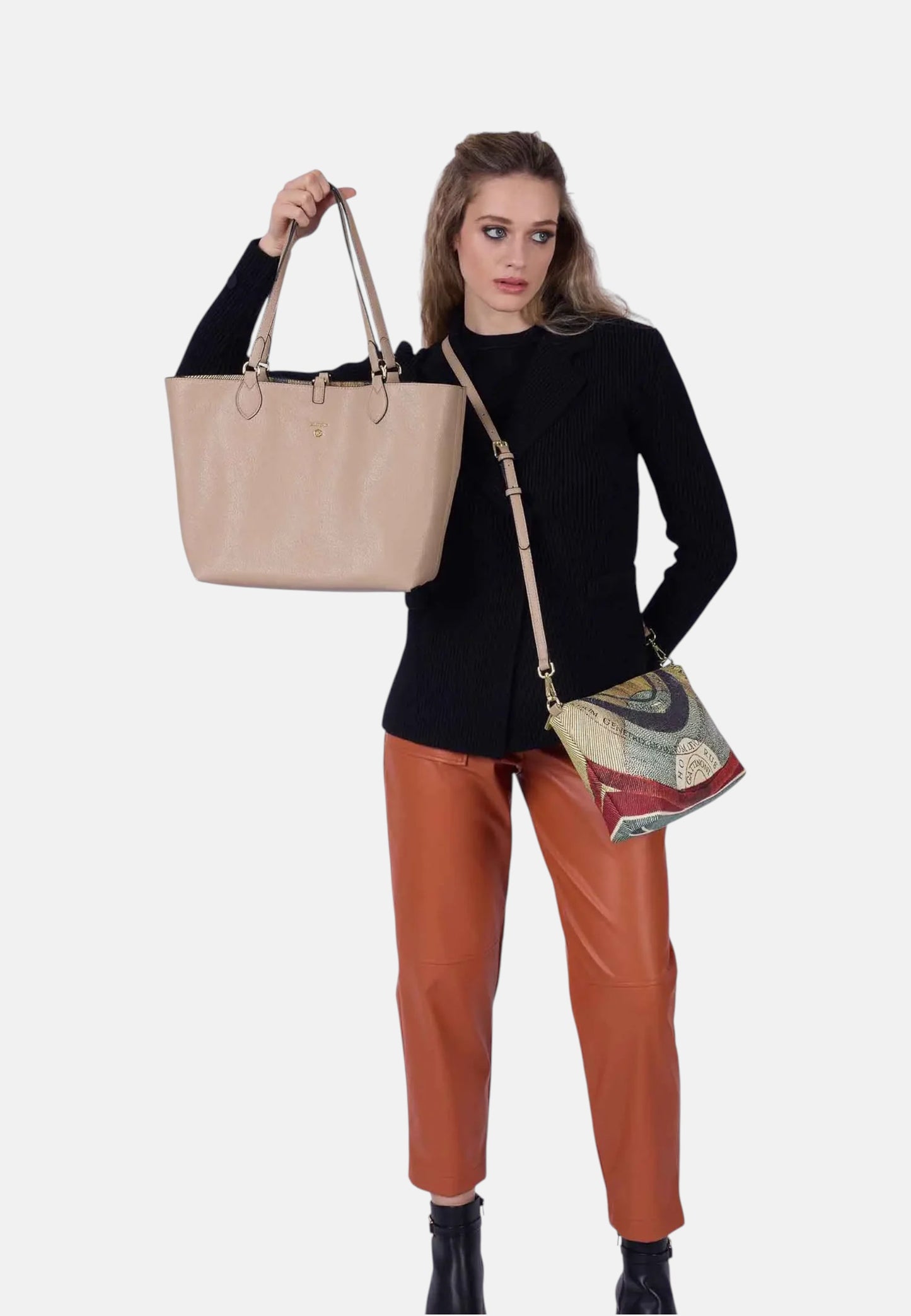 Borsa A Spalla Donna Gattinoni Small Doppio Manico Reversibile Con Pochette Estraibile Planetarium BIGP58171WVW
