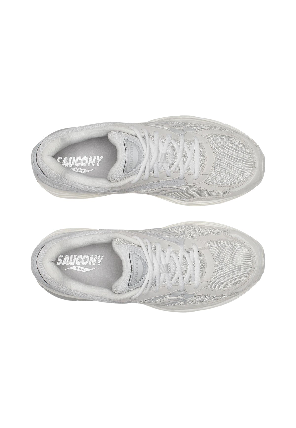 Sneakers Basse Uomo Saucony Chiusura con lacci, Tomaia in mesh aperto traspirante, Inserti in pelle scamosciata, Gabbia stabilizzante gommata, Ammortizzazione GRID Progrid Omni 9 S101835