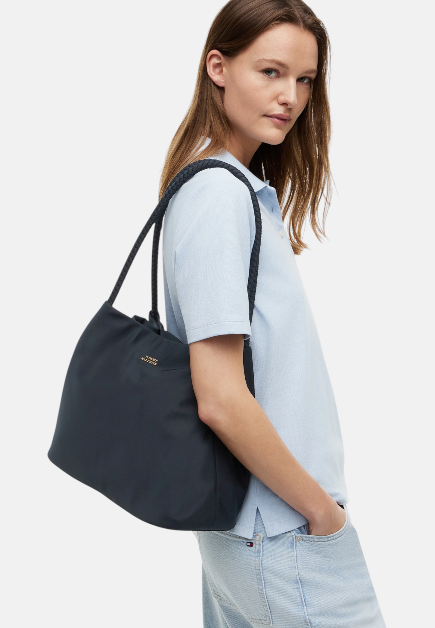 Borsa A Spalla Donna Tommy Hilfiger Hobo/Tote Nylon Th Marina AW0AW18862