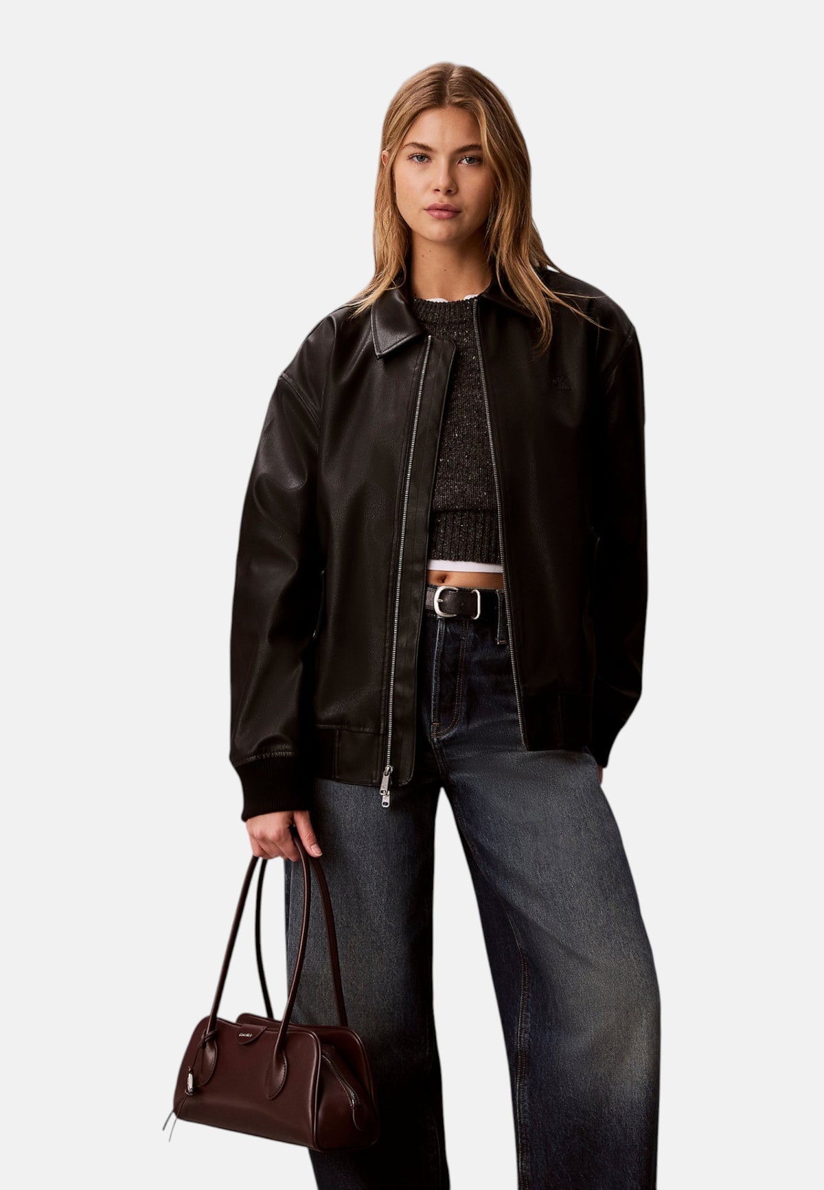 Borsa A Spalla Donna Calvin klein Ecopelle Liscia, Doppi Manici Lunghi, Chiusura Superiore Con Zip, Charm Con Emblem Logo, Logo Calvin Klein Laminato, Interno Foderato, Dimensioni 30 � 14 � 10,9 Cm Emblem Trio LV04F3369G