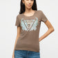 T-Shirt Manica Corta Donna Guess  Flower Triangle W6GI12K3027