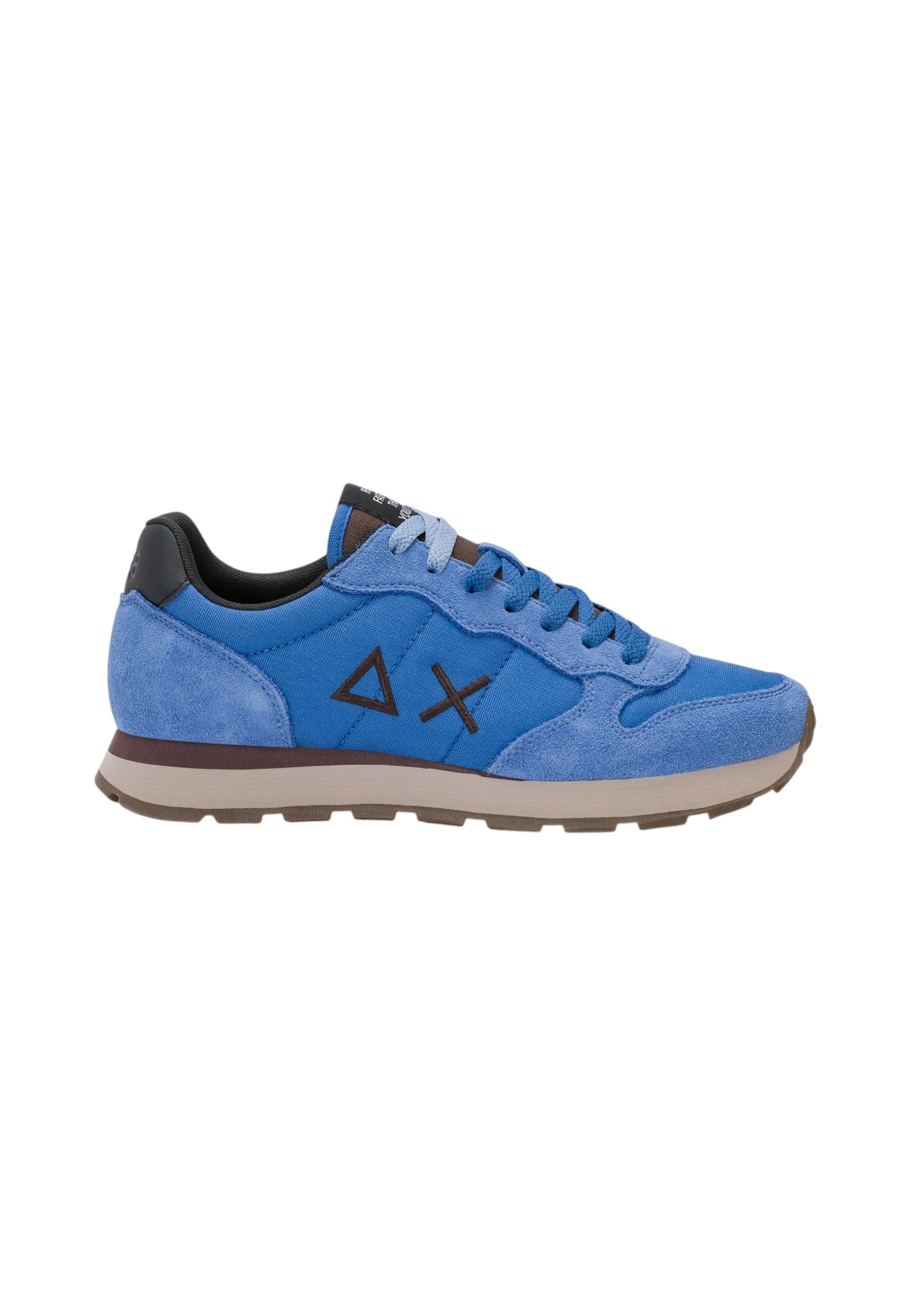 Sneakers Basse Uomo Sun68 Stile Running, Logo Ricamato, Nylon E Suede Tom Solid Z46101