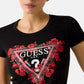 T-Shirt Manica Corta Donna Guess  Flowers Triangle W6RI23J1314