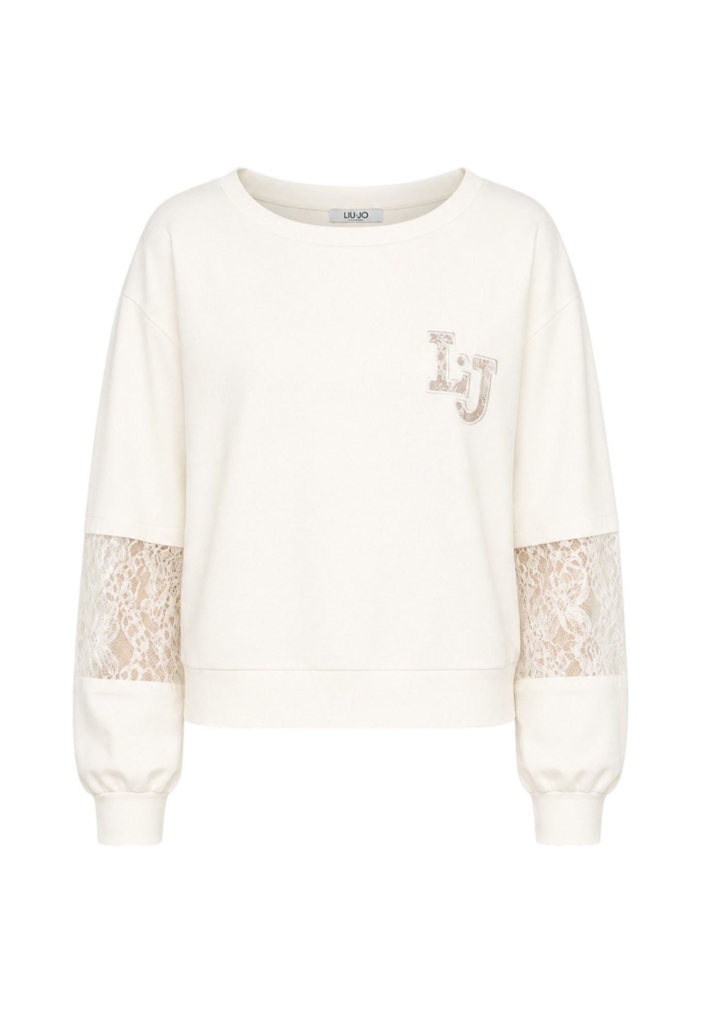 Felpa A Girocollo Donna Liu Jo Con Inserti In Pizzo  TA6282J3855