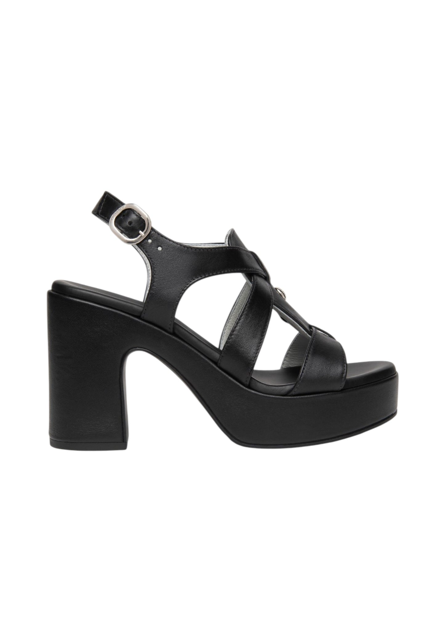 Sandali Con Tacco Donna Nero Giardini In Pelle Con Fasce Incrociate  E616092D