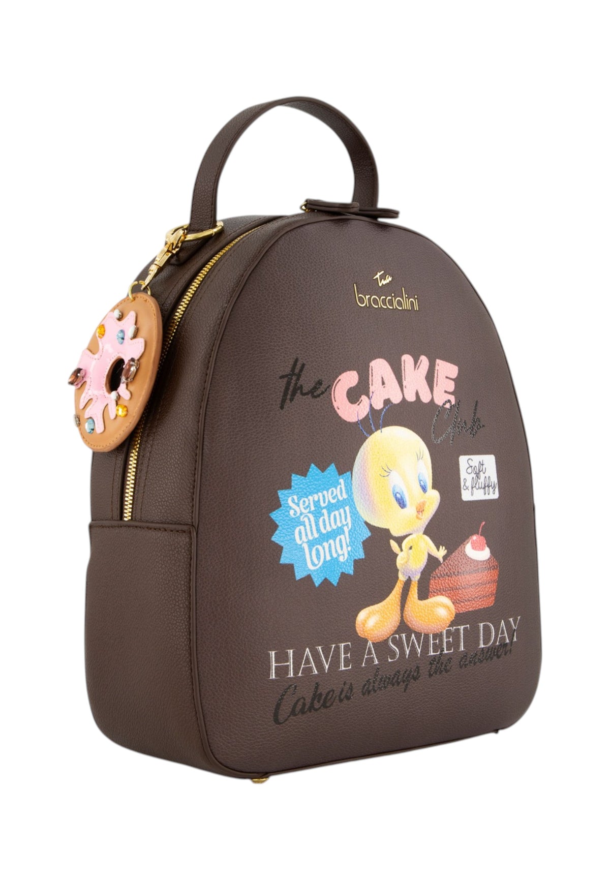 Zaino  Donna Braccialini Zaino compatto, Singolo con tracolle regolabili, Chiusura con zip, Due tasche interne, una con zip e una aperta, Design Braccialini con dettagli curati, Dimensioni: 27 x 15 x 37 Cm Amy Lt LT311YY