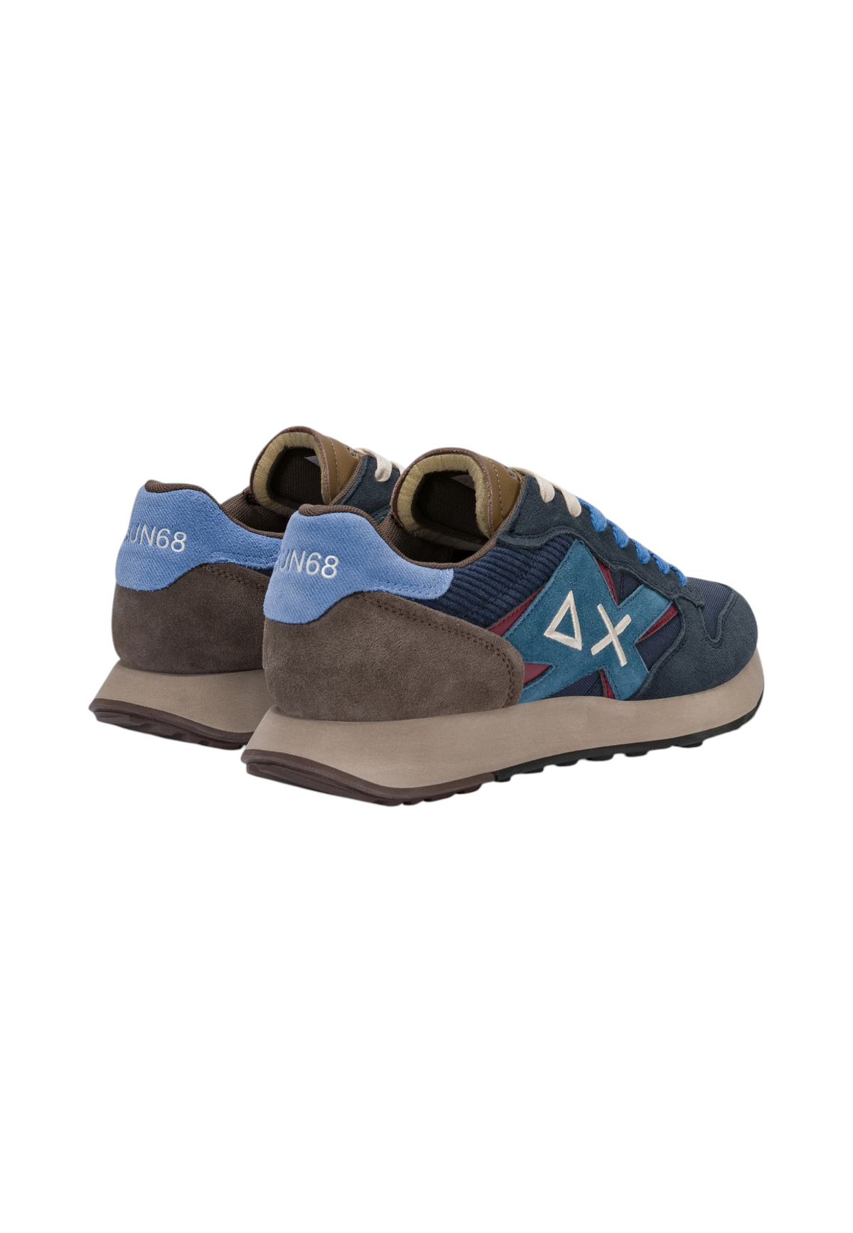 Sneakers Basse Uomo Sun68 Stile Running, Nylon E Suede, Maxi Logo Jaki Winter Z46125