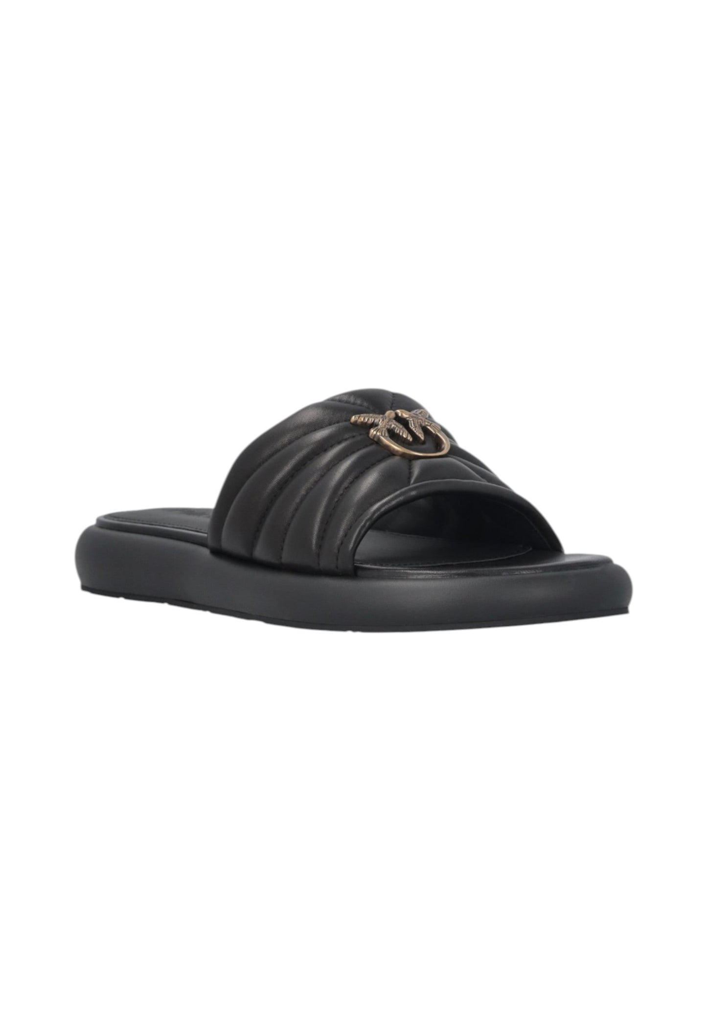 Ciabatte  Donna Pinko In Nappa Trapuntata Con Logo Love Birds Fiona 03 SD0525P003