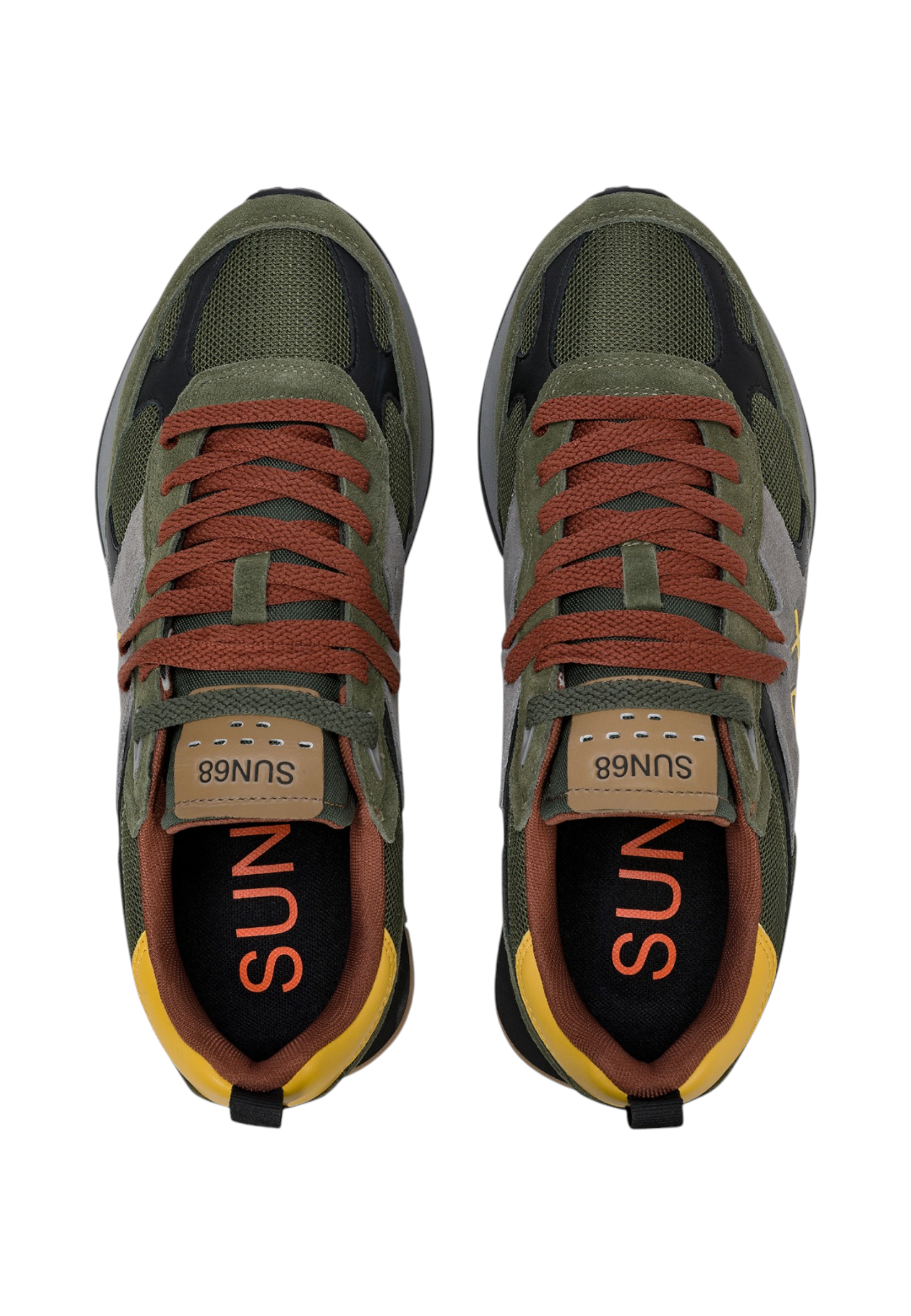 Sneakers Basse Uomo Sun68 Stile Running, Nylon E Suede, Maxi Logo, Outdoor Jaki Outdoor Z46124