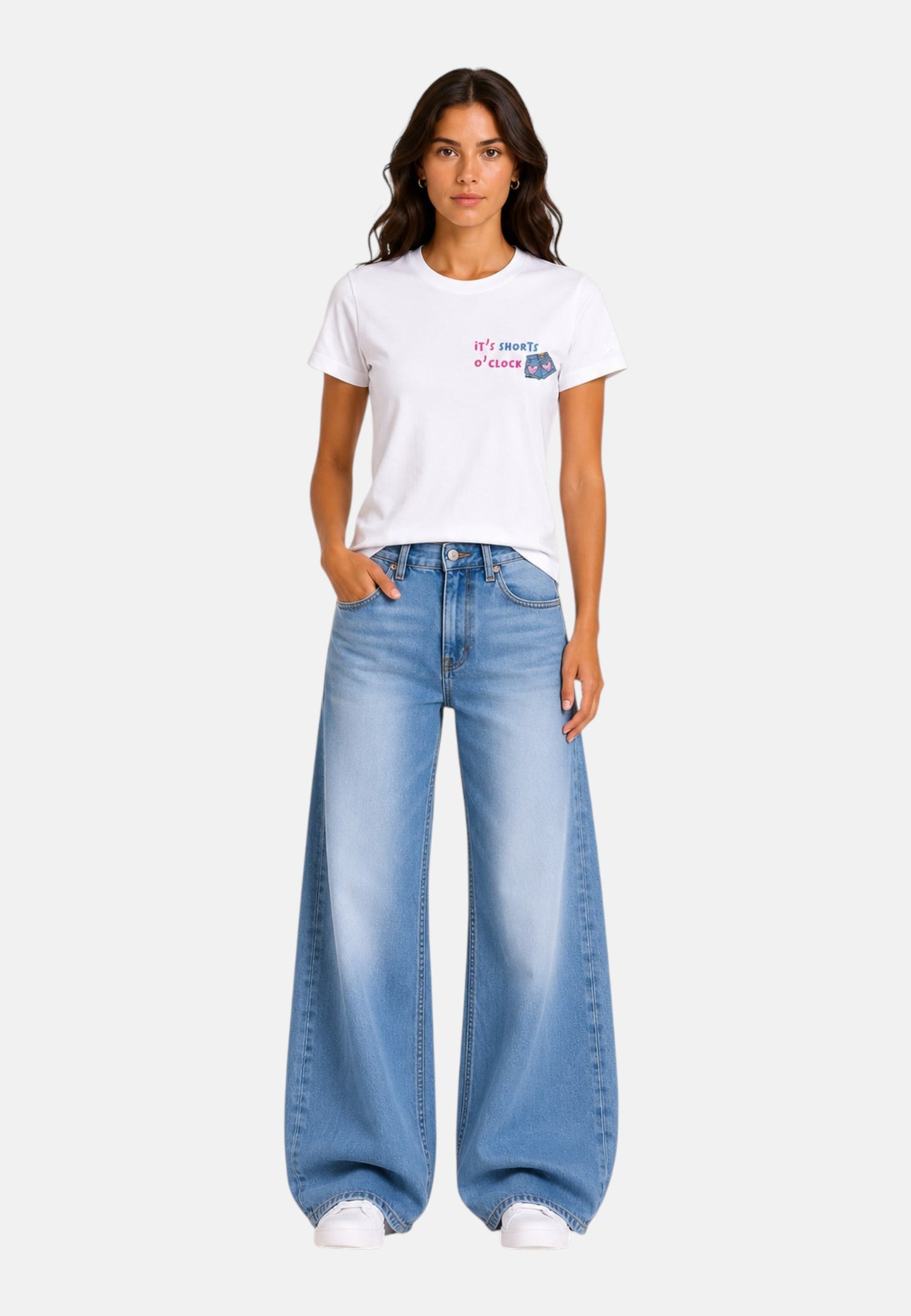 T-Shirt Manica Corta Donna Mc2 Saint Barth Shorts O Clock Emb Emilie EMI0001