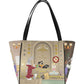 Borsa A Spalla Donna Braccialini Shopper, Manico doppio, Chiusura con zip, Due tasche interne, una con zip e una aperta, Stampa illustrata Looney Tunes, Dimensioni: 45 x 12 x 29 Cm Allround LT LT292YY