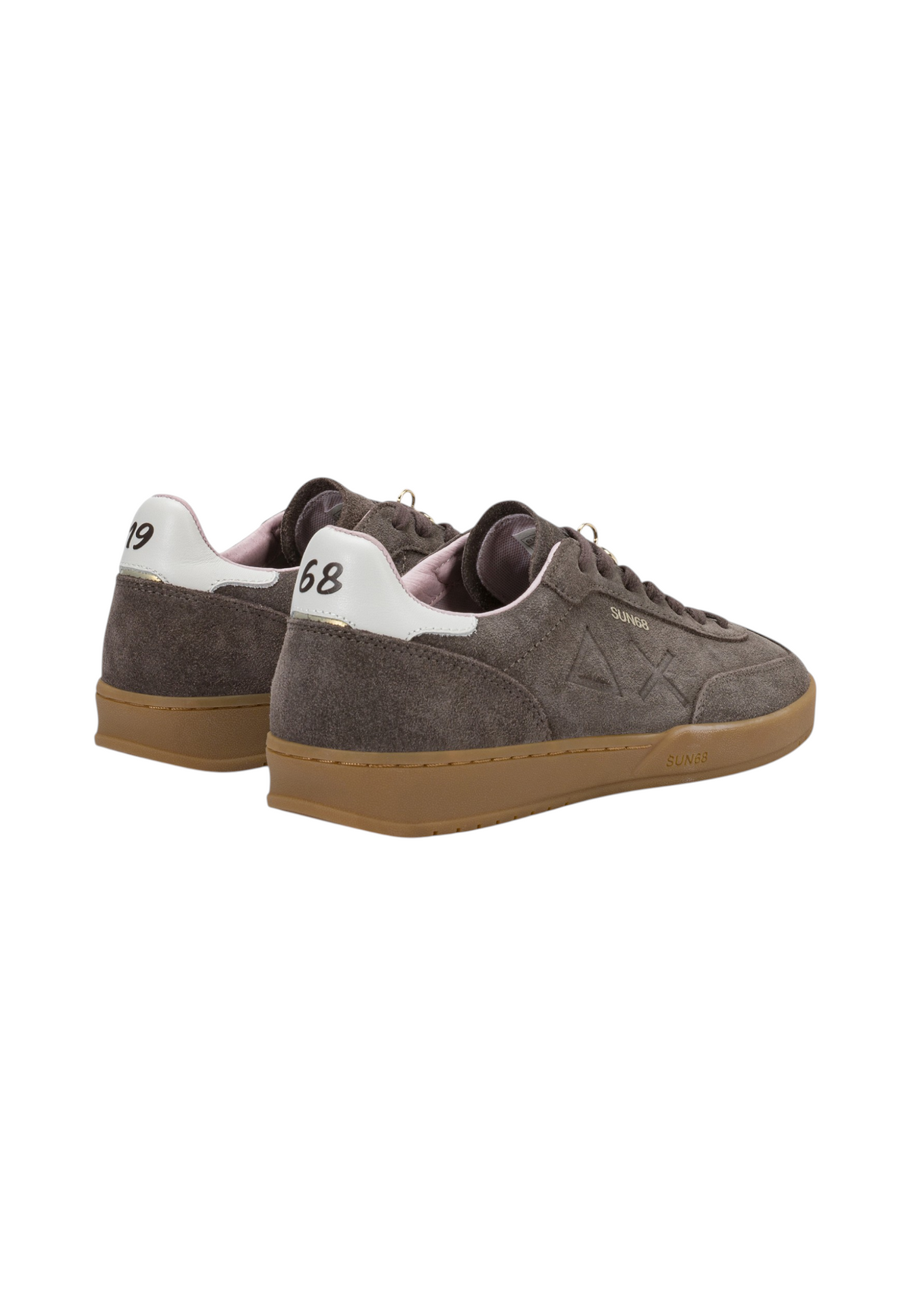 Sneakers Basse Donna Sun68 Stile Tennis, Suede, Logo Traforato, Charm Logato California Sun Woman Z46253