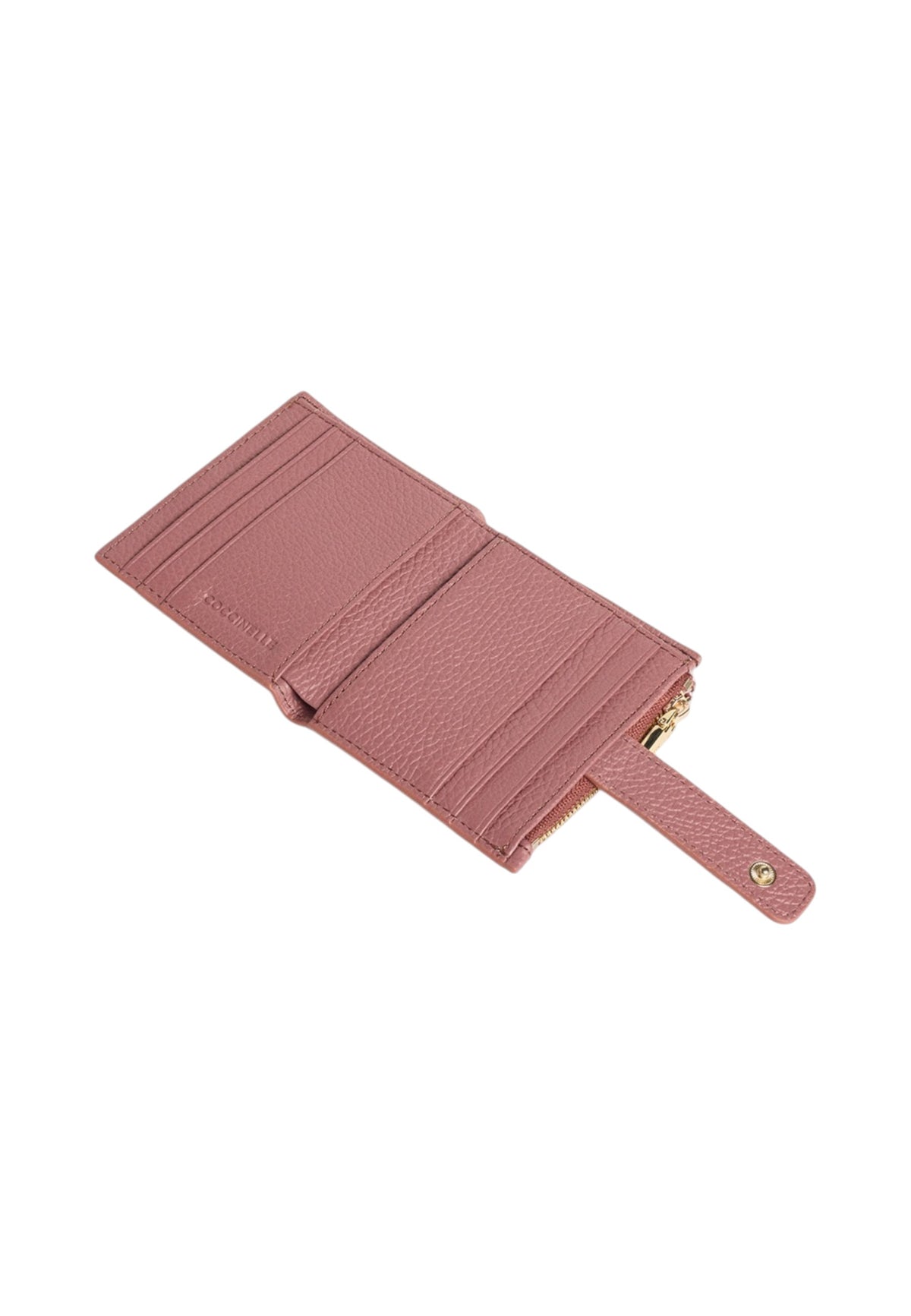 Portacarte Con Zip Donna Coccinelle Compatto In Pelle con grana Metallic Soft E2MW511F701