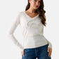 Maglia Scollo A V Donna Guess  Stephanie Logo W6RR50Z2NQ2