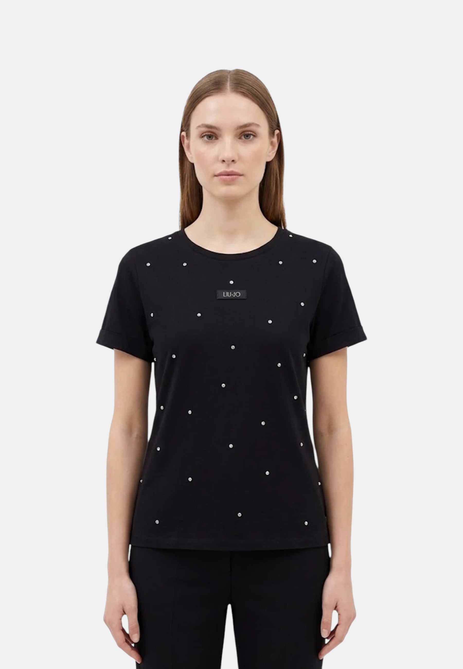 T-Shirt Manica Corta Donna Liu Jo Strass Eco Line TA6157JS923