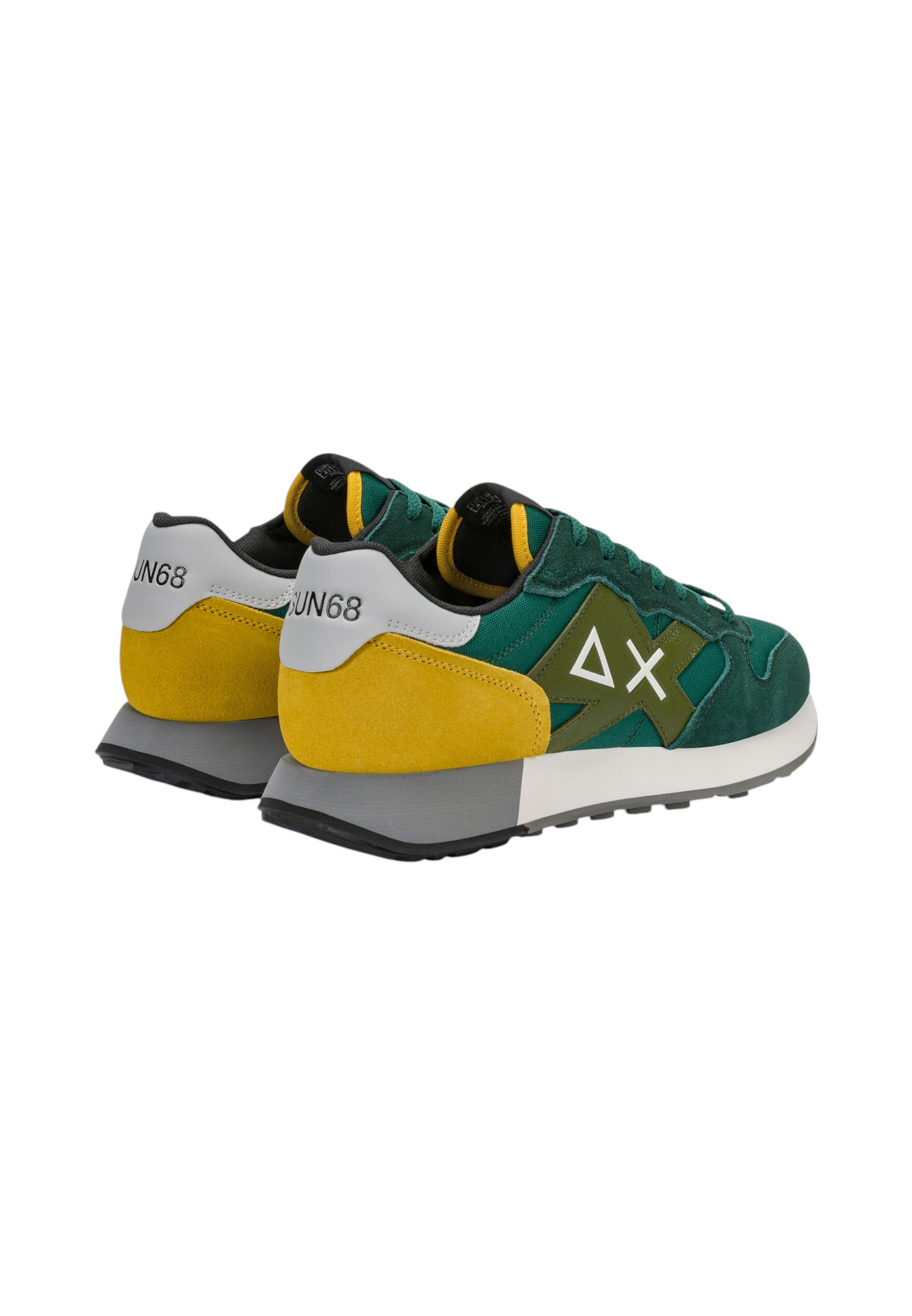 Sneakers Basse Uomo Sun68 Stile Running, Nylon E Suede, Maxi Logo Ricamato, Dettagli A Contrasto Jaki 2.0 Solid Z46121