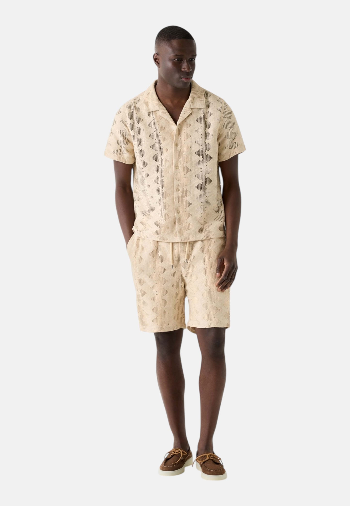 Camicia Manica Corta Uomo Guess  Lattice Knit M6GP46K3236