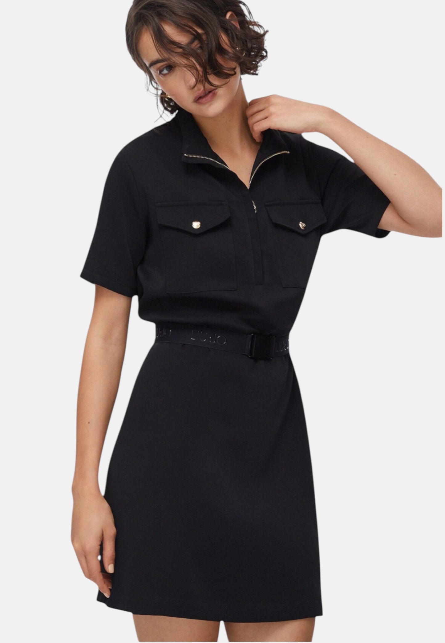 Vestito Corto Donna Liu Jo Tessuto Navetta Tinta Unita Eco Line TA6020TS923
