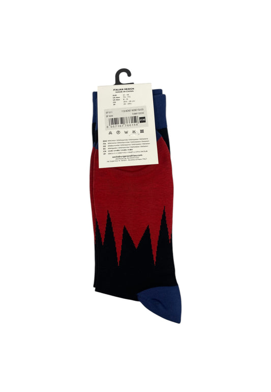 Calze  Uomo Sun68 Crazy  Dollar Nero/Rosso Fuoco Funny Socks BF1011